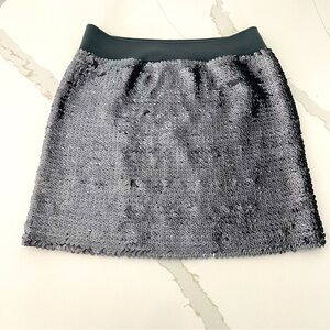 Lily White Elegant Gray Sequin Skirt size large